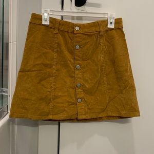 Velvet mustard yellow skirt never worn.